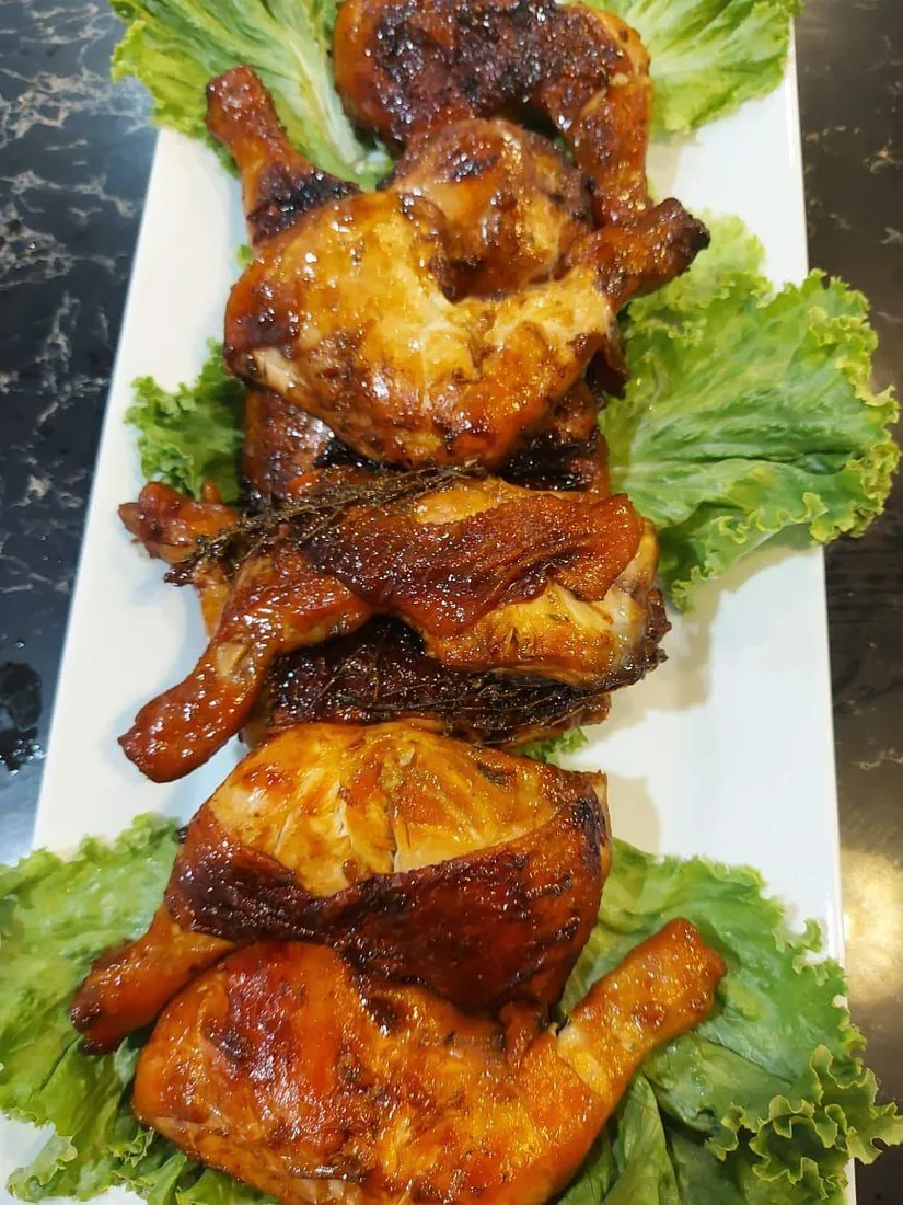 Glazed roast chicken